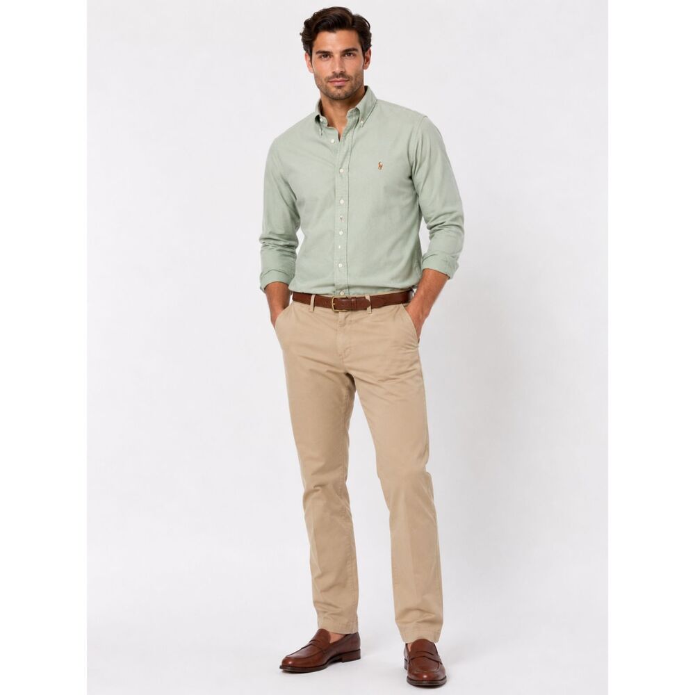 Ralph Lauren Classic Fit Green Oxford Button Down Shirt Pony Logo Men's LT Tall